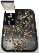 A large quantity of gold plated dress rings.