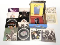 Vinyl LP records including Queen, Status Quo, Lindisfarne, Electric Light Orchestra, etc.