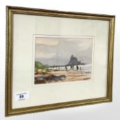 Terence McArdle : Bamburgh Castle, watercolour, 17 cm x 12.5 cm.