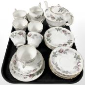 A twenty one piece Paragon Bridal Rose tea service.