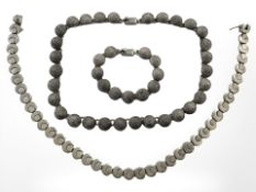 Three items of silver jewellery with .925 import marks, 286g.