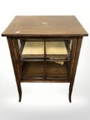 A Victorian mahogany and satin wood inlaid glazed door display cabinet,