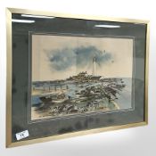 After Ronald Moore : Saint Mary's Island, colour print, 40 cm x 27 cm.