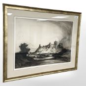 Albany E Howarth (British 1872-1936) : Bamburgh Castle, drypoint etching,