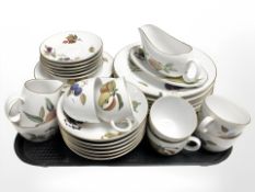 Thirty four pieces of Royal Worcester Evesham tea and dinner wares.
