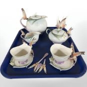A group of Franz Butterfly pattern tea china