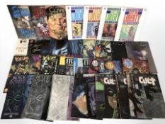A group of DC and other graphic novels including Clive Barker's Tapping the Vein, Give Me Liberty,