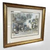 After Sturgeon : Farrier by a cottage, colour print, signed in pencil, 34 cm x 26 cm.