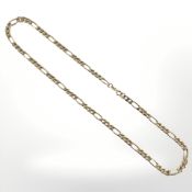 A 9ct yellow gold flat link necklace, length 46 cm. CONDITION REPORT: 8.8g.