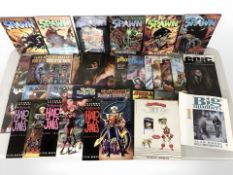 Graphic novels including Spawn, Some Place Strange, Halo Jones, The Prisoner, etc (1 box,