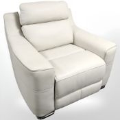 A contemporary stitched leather electric reclining armchair,