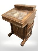 A Victorian inlaid walnut Davenport,