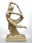 An Art Deco plaster figure of a dancer, height 58 cm.