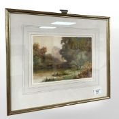 Lester James : Study of marshland, watercolour, 24 cm x 17 cm.