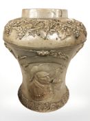 A Victorian salt glazed jar, height 22 cm.