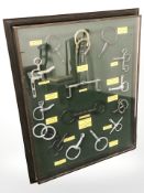 A reproduction montage of horse bits, 83 cm x 68 cm.