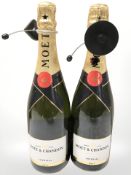 Two bottles of Moet & Chandon Imperial brut champagne, 750 ml.