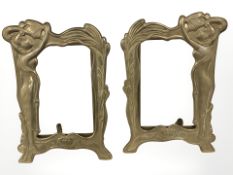 A pair of Art Nouveau easel picture frames,