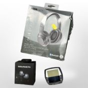 A pair of wireless active noise cancelling headphones,