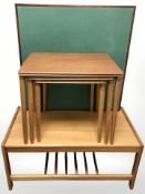 A 20th century teak rectangular table with under shelf, width 90 cm,