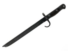 A scarce British 1907 pattern bayonet with hooked quillon, marked to the Royal Irish Rifles,