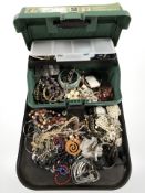 Assorted costume necklaces, simulated pearls, bangles, etc.