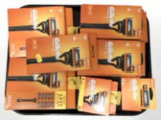 Nine packs of Gillette razors.