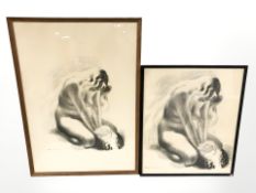 Two monochrome prints after Aage Sikker Hansen,