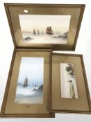 M Wray : Plymouth Sound, watercolour, 25 cm x 36 cm,