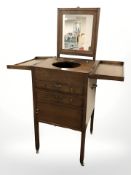 A George III mahogany gentleman's wash stand, width 45 cm.