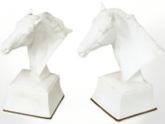 Two Royal Worcester horse busts, Aethon and Lampon, height 12 cm.