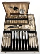 Two canteens of EPNS cutlery, further loose set of tea spoons, etc.