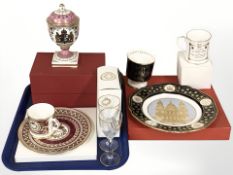 A Spode lidded vase, the celebrate 90th birthday of the Queen Mother, 204 of 500 in box ,