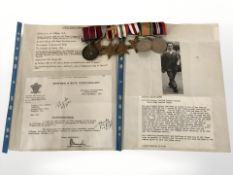 A World War II medal group comprising Meritorious Service Medal, 1939-1945 Star, Africa Star,