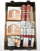 Two Glow formula skincare sets, Formula face oils and serums, bottles of Olay serum,