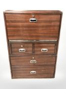 An enamelled metal secretaire chest, possibly from a ship,