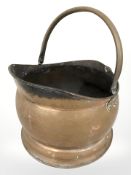 A Victorian copper coal bucket