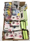 A group of Febreeze air fresheners, Intech USB cables, car charger, two Belkin power banks,