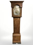 A George III oak eight day longcase clock, signed W Tickle, Newcastle, circa 1770,