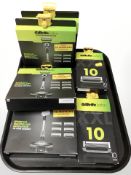 Six packs of Gillette razors.