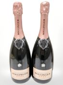 Two bottles of Bollinger rose champagne, 75 cl.
