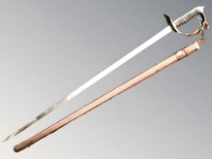 A British 1897 pattern infantry officer's sword, 82 cm single fullered blade,