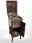 A mahogany cased gramophone,
