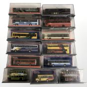 Thirteen Corgi Original Omnibus die cast scale model buses, boxed.