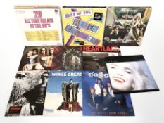 Vinyl LP records including Rod Stewart, Europe, Wings, 10cc, Phil Collins, Dead or Alive, etc.