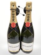 Two bottles of Moet & Chandon Imperial brut champagne, 750 ml.