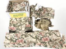 Floral decorated curtains and pelmets (3 boxes)