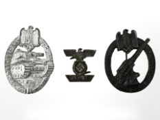 A good silvered zinc Panzer Assault Award marked verso for Frederich Linden Ludensheid,