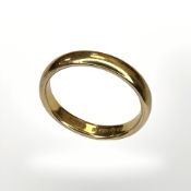A 22ct yellow gold band ring, size K. CONDITION REPORT: 4.1g.