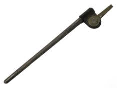 An American Civil War period bayonet scabbard, with leather frog and brass belt hook,